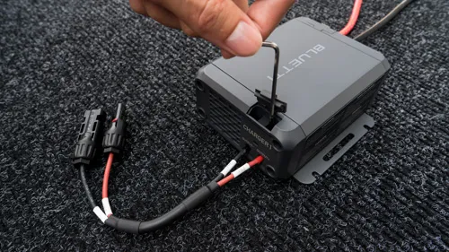 Connect PV cable to Charger 1