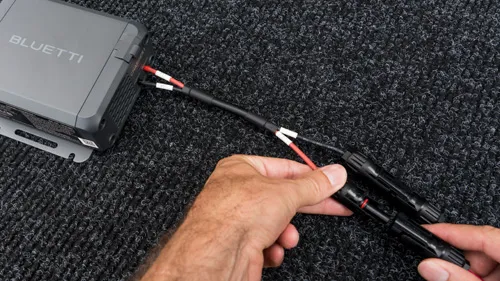 Connect MC4 adapter cable to PV cable