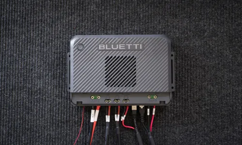 BLUETTI Charger 2: cables plugged in, cover off