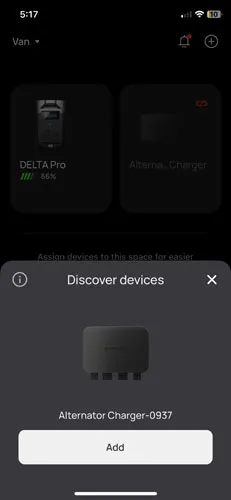Screenshot of EcoFlow app