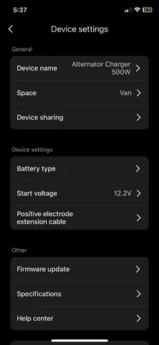 Screenshot of EcoFlow app