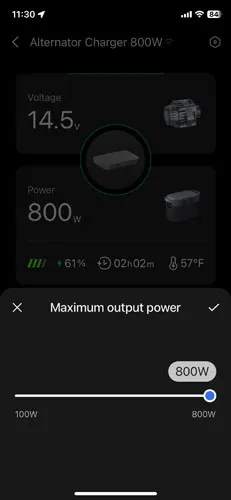 Screenshot of EcoFlow app