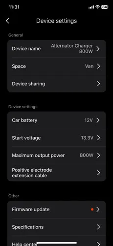 Screenshot of EcoFlow app