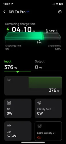 Screenshot of EcoFlow app